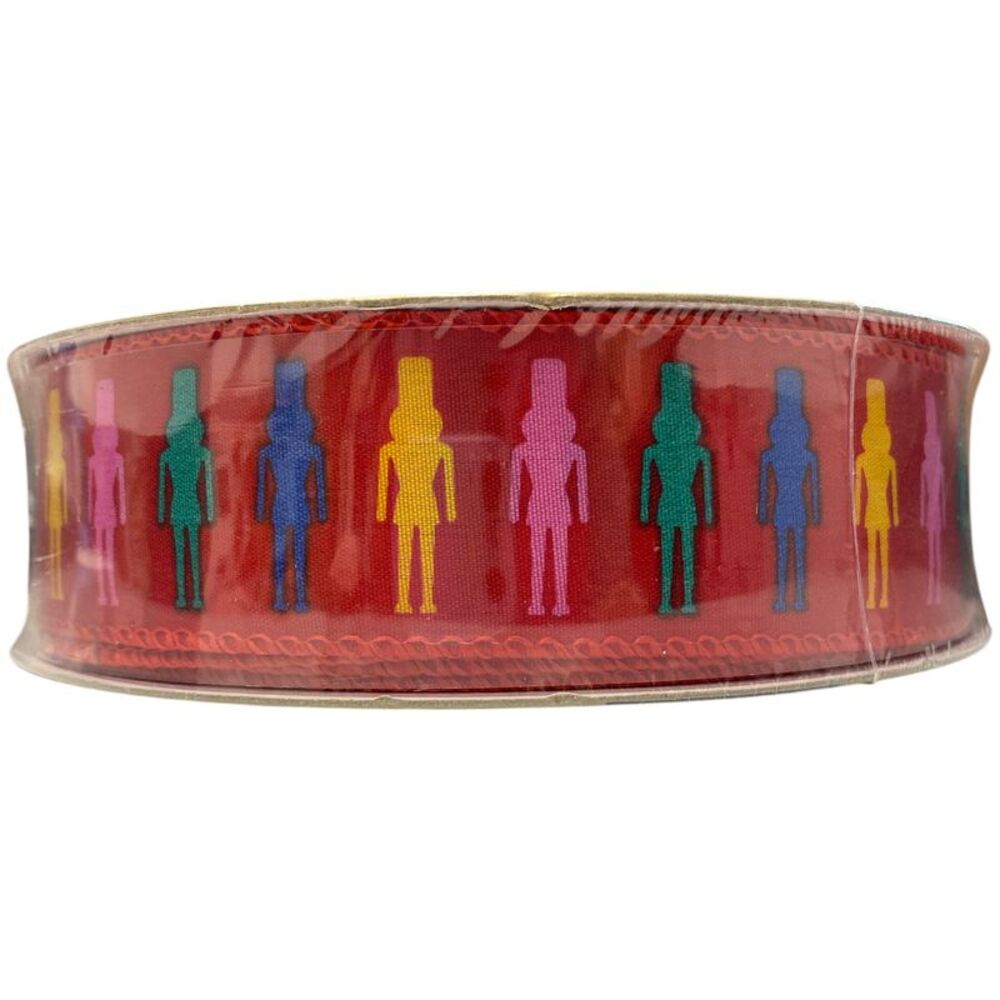 Member's Mark Wired Edge Premium Holiday Ribbon, 1.5" Wide x 50yds - Nutcrackers